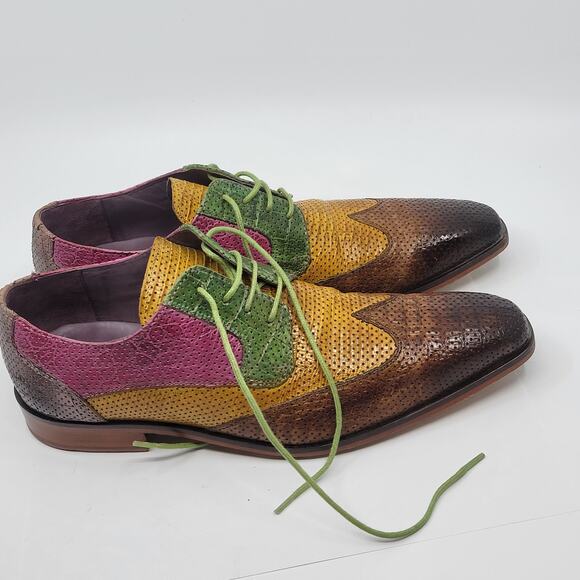 Melvin & Hamilton Lance 9 Purple Green Brown Leather shoes Size 40 main image 4